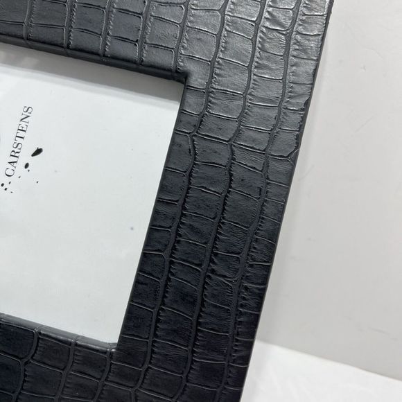 Faux Croc Leather Picture Frame Black Silver Snake 4.5 X 6.5”  by Carla  Carsten - Picture 4 of 8